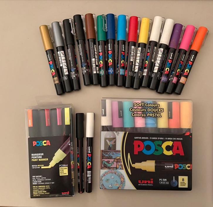 Posca & Paintmarkers - Diverse Sets + tas, Hobby en Vrije tijd, Tekenen, Zo goed als nieuw, Overige typen, Ophalen of Verzenden