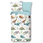Good Morning 1-persoons dino dekbedovertrekset 140x200cm, Eenpersoons, Wit, Dekbedovertrek, Nieuw