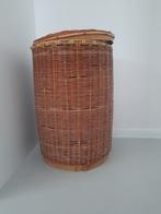 Vintage rieten wasmand met deksel, Overige materialen, Minder dan 50 cm, Gebruikt, 50 tot 100 cm