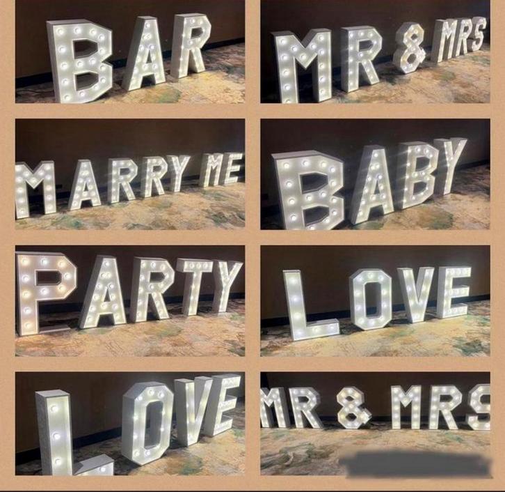 Led letters te huur - Baby / marry me / mr& mrs /Party 100cm, Huis en Inrichting, Kasten | Schoenenkasten, Zo goed als nieuw, Ophalen of Verzenden