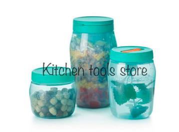 Tupperware set (3) universal jars voorraadpot bewaardoos beschikbaar voor biedingen