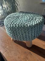 Groene gehaakte kruk / poef, Minder dan 50 cm, Rond, Ophalen of Verzenden, Zo goed als nieuw