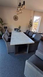 Super mooie grijze tafel 2.60x1.00m., Huis en Inrichting, Tafels | Eettafels, Ophalen, 200 cm of meer, Zo goed als nieuw, Vijf personen of meer