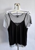 Grijs/zwart t-shirt maat XS/34, Kleding | Dames, T-shirts, Nieuw, Maat 34 (XS) of kleiner, Ophalen of Verzenden, Zwart