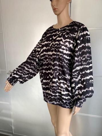J107 Kaffe maat 42=L blouse top zwart/wit beschikbaar voor biedingen