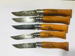 5x Opinel CARBON/INOX Mix No 6/7/8/9/10 France Zakmes S3, Gebruikt