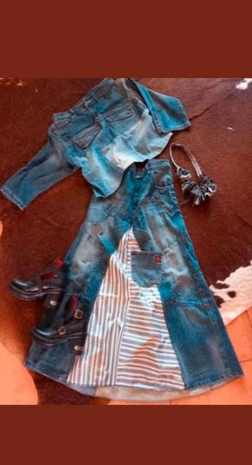 HOT uniek denim set, lange spijkerrok met spijkertop beschikbaar voor biedingen
