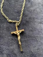 Zilverkleurige Kruis Ketting, Ophalen of Verzenden, Gebruikt, Zilver, Met hanger