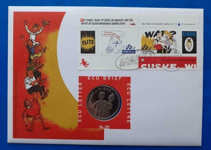 ECU brief 20 - Suske en Wiske 1997, Postzegels en Munten, Penningen en Medailles, Overige materialen, Nederland, Verzenden