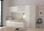 Artik 1-persoonsbed met slaaplade en brugkast - Wit/cascina, Kinderen en Baby's, Kinderkamer | Bedden