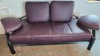 Design Jori bank in paars leer en staal uitgevoerd, Huis en Inrichting, Banken | Bankstellen, Ophalen, 150 tot 200 cm, Tweepersoons
