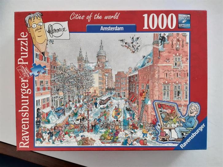 Ravensburger Fleroux Cities of the world Amsterdam 1000 stk, Hobby en Vrije tijd, Denksport en Puzzels, Gebruikt, Legpuzzel, 500 t/m 1500 stukjes
