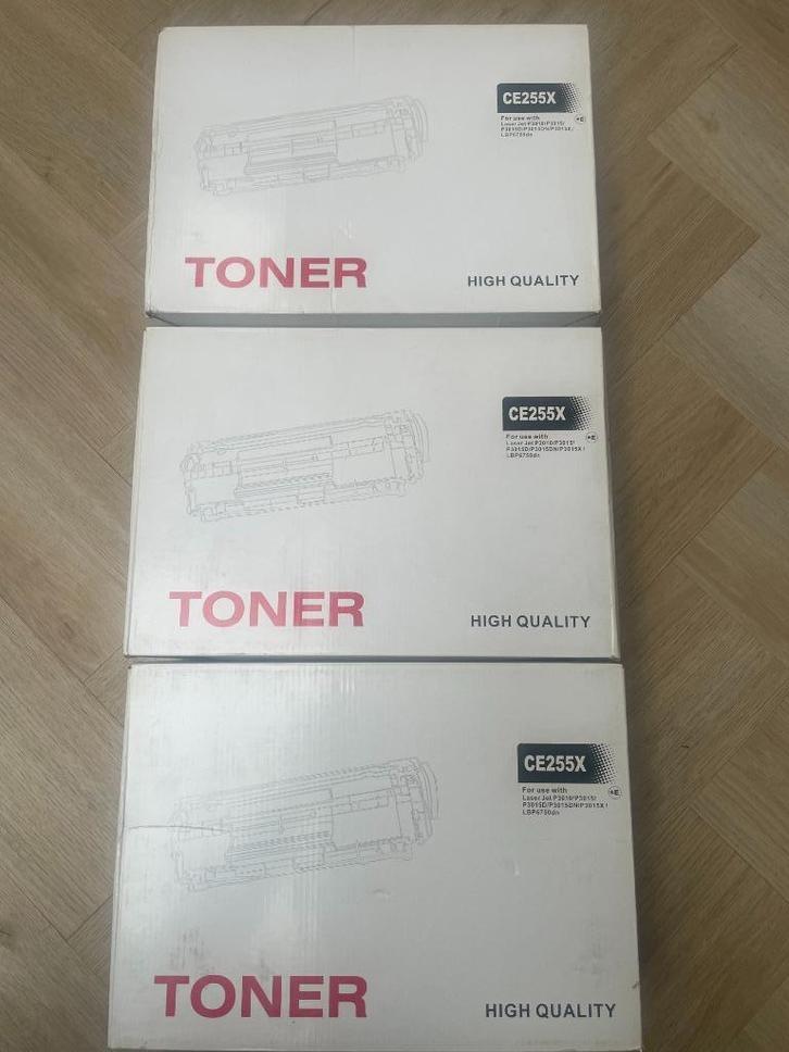 3 x huismerk toners CE255X (HP 55X) zwart hoge capaciteit!!, Computers en Software, Printerbenodigdheden, Nieuw, Toner, Ophalen of Verzenden