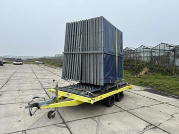 Aanhanger Hekken afzet systeem 65 meter Bouwhek Hekwerkzeil beschikbaar voor biedingen