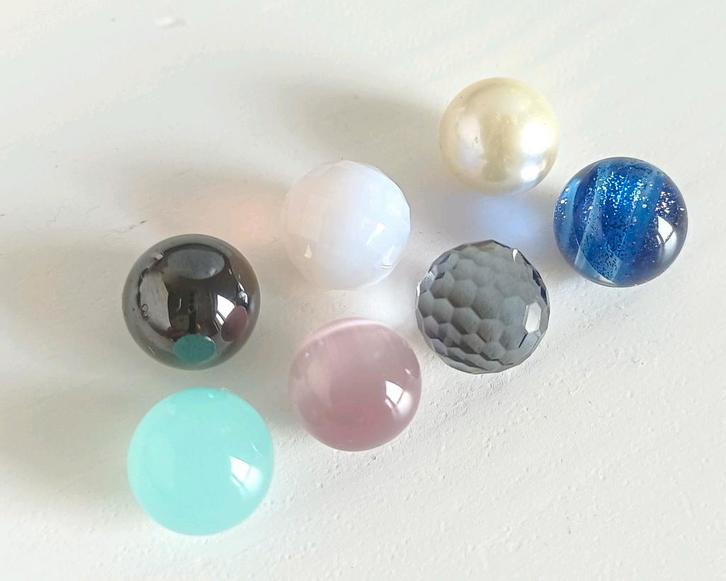 Set van 7 Melano cateye balletjes 10mm, Sieraden, Tassen en Uiterlijk, Bedels, Nieuw, Verzenden