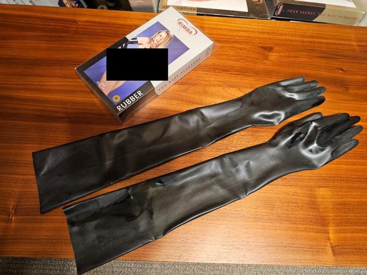 Rimba latex handschoenen S, Kleding | Dames, Ondergoed en Lingerie, Overige typen, Zwart, Ophalen of Verzenden