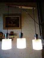vintage plafondlamp Kaiser 3 lichtpunt Mid-Century, Ophalen, 50 tot 75 cm, Zo goed als nieuw, Glas