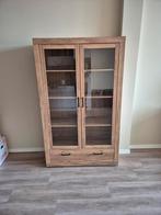 Houten Vitrinekast met Glas en Lade, Huis en Inrichting, Kasten | Vitrinekasten, Ophalen, 100 tot 150 cm, Glas, 150 tot 200 cm