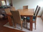 6 Lloyd Loom eetkamerstoel met vierkante tafel in goede staa, Huis en Inrichting, Ophalen of Verzenden, Gebruikt, Lloyd Loom, 4 tot 6 stoelen