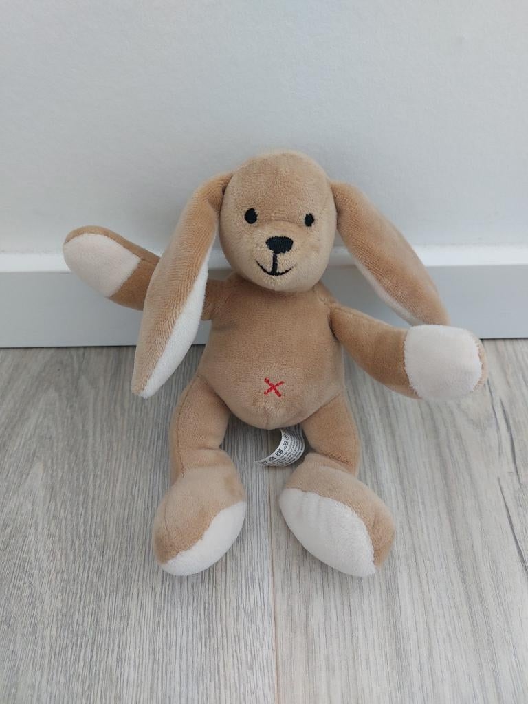 Knuffel hema konijn haas kruisje buik bruin K9893, Ophalen of Verzenden, Zo goed als nieuw