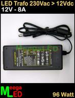 LED Trafo Voeding Adapter Driver - 230V > 12V - 8A = 96W - S, Ophalen of Verzenden, Nieuw, LEDtrafo
