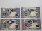 Set van 4 x 10 Gulden "IJsvogel" biljetten, Ophalen of Verzenden, 10 gulden