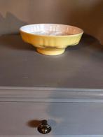 Vintage brocante puddingschaal schaal geel, Antiek en Kunst, Ophalen