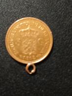 Gouden Vijfje Gulden Hanger 1912 Wilhelmina, Ophalen, Met hanger, Gebruikt, Goud