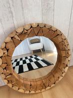 Ronde houten massief spiegel 60 cm, Huis en Inrichting, Woonaccessoires | Spiegels, Ophalen, Rond, Zo goed als nieuw, Minder dan 100 cm