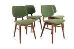 Set 4 eetkamerstoelen gestoffeerd vintage gratis bezorging, Hout, Overige kleuren, -, Verzenden