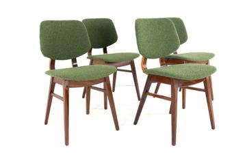 Set 4 eetkamerstoelen gestoffeerd vintage gratis bezorging beschikbaar voor biedingen