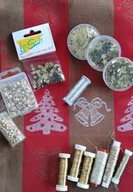 Kerstkaarten maken met damast, kralen, goudgaren en meer, Hobby en Vrije tijd, Kaarten | Zelf maken, Ophalen of Verzenden, Zo goed als nieuw