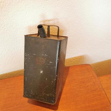 Oud petroleumblik olieblik 1954 Shell Esso oliekan olie blik beschikbaar voor biedingen