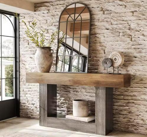 Boerderijstijl Consoletafel / Wandtafel - Tweelaagse Tafel, Huis en Inrichting, Tafels | Sidetables, Nieuw, Verzenden