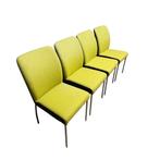 4 Eetkamer Stoelen **SHOWROOMMODEL** Leer/stof combinatie, Huis en Inrichting, Stoelen, Ophalen, Metaal, Overige kleuren, Nieuw