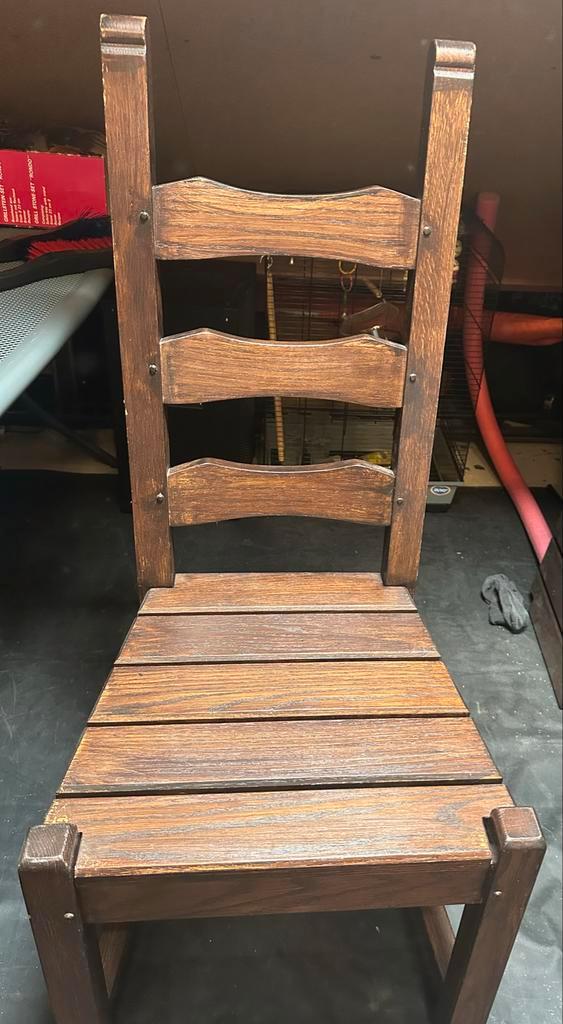 Antieke Houten  stoel 4 stuk, Huis en Inrichting, Stoelen, Gebruikt, Eén, Hout, Bruin, Ophalen of Verzenden