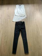 Setje maat S: zwarte skinny Only en witte top H&M, Only, Verzenden, Zwart, Zo goed als nieuw