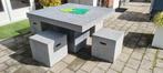 Gave tuinset van beton (betonnen tuinset), tafel 130x130, Tuin en Terras, Ophalen, Gebruikt, Overige materialen, Tuinset