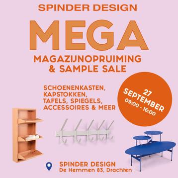 MEGA Sample Sale Spinder Design – 27 sept. Drachten beschikbaar voor biedingen