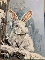 Schilderij Konijn - Acryl op doek 60x80cm, Ophalen of Verzenden