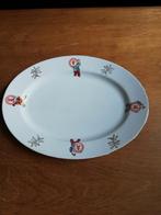 Vintage Chinese serveerschaal met zotjes handbeschilderd, Ophalen of Verzenden