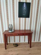€10! Sidetable met lade in donkere houtkleur, Ophalen, Gebruikt, 100 tot 150 cm, Grenenhout