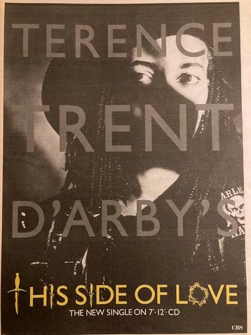 Paginagrote A3 advertentie TERENCE TRENT D’ARBY This Side Of beschikbaar voor biedingen
