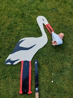 Geboortebord staande ooievaar, Kinderen en Baby's, Kraamcadeaus en Geboorteborden, Ophalen, Gebruikt