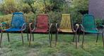 4 Retro Kinderstoelen, Ophalen, Gebruikt, Metaal, Stapelbaar