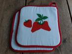 Pannenlappen NIEUW 16x16cm retro fruit, Ophalen of Verzenden, Nieuw, Rood, Overige typen