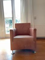 Lederen fauteuil cognac, Huis en Inrichting, Fauteuils, Ophalen, Gebruikt, Minder dan 75 cm, Leer