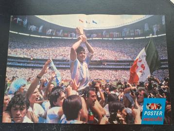 Oude poster Diego Maradona WK 1986 beschikbaar voor biedingen