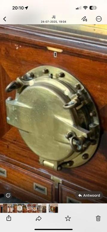 Zware antieke patrijspoort nieuw beschikbaar voor biedingen