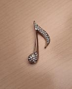 MUZIEK BROCHE ACHTSTE NOOT STRASS + 41 STRASSTEENTJES NIEUW, Overige materialen, 4 tot 7 cm, Nieuw, Ophalen of Verzenden